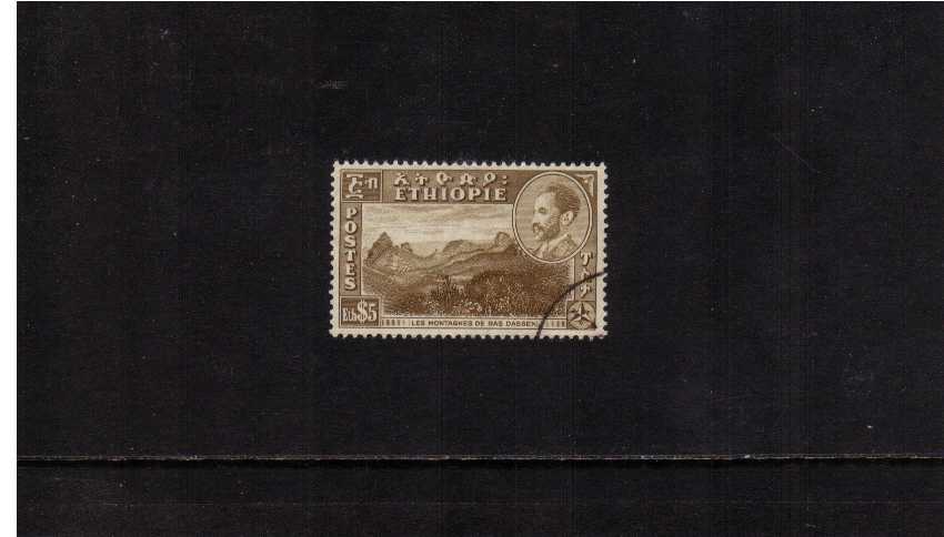 The top value to the definitive set - $5 Olive superb fine used single