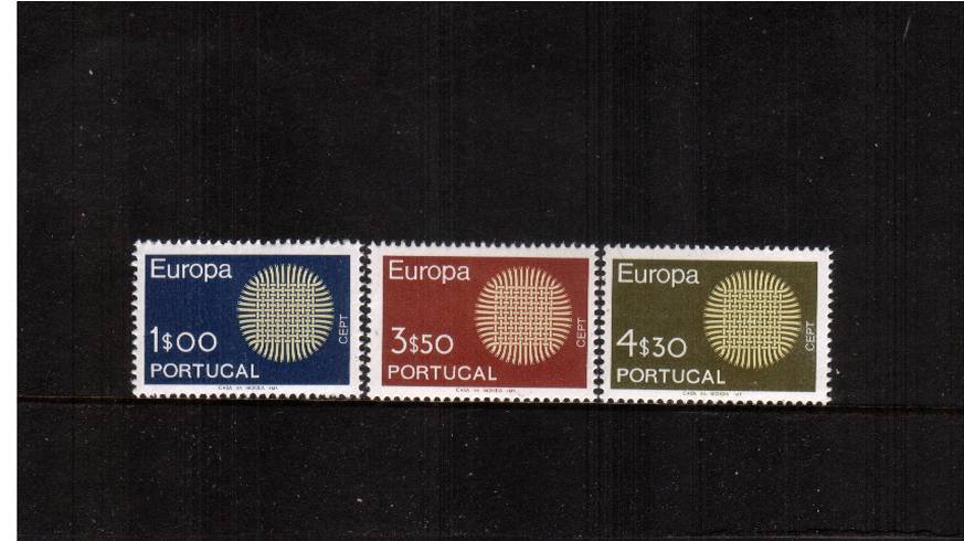 EUROPA - ''Flaming Sun''<br/>
A superb unmounted mint set of three. SG Cat 35