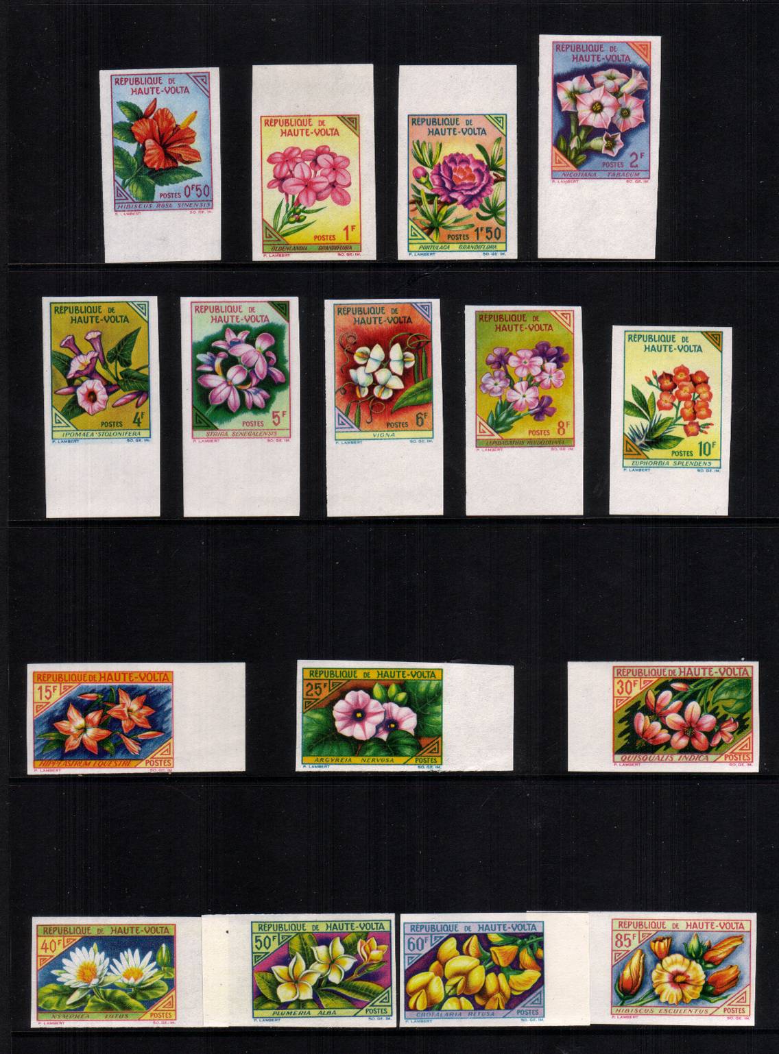 The Flowers set of sixteen IMPERFORATE superb unmounted mint.<br/>Rare and seems to be unlisted.<br/><b>QAQ</b>