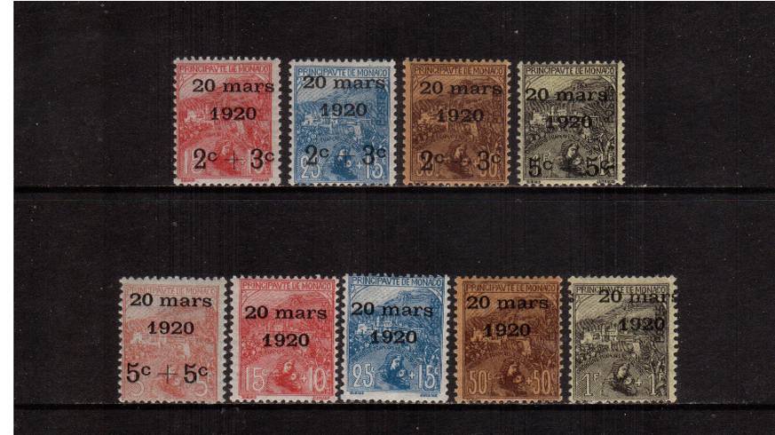 Marriage of Pricess Charlotte<br/>
The set to the 1F stamp lightly mounted but with most being unmounted mint. <br/>The 50c has perf fault at right. The top value to the set is catalogued at 9500 so not included!<br/>SG Cat for above is 540