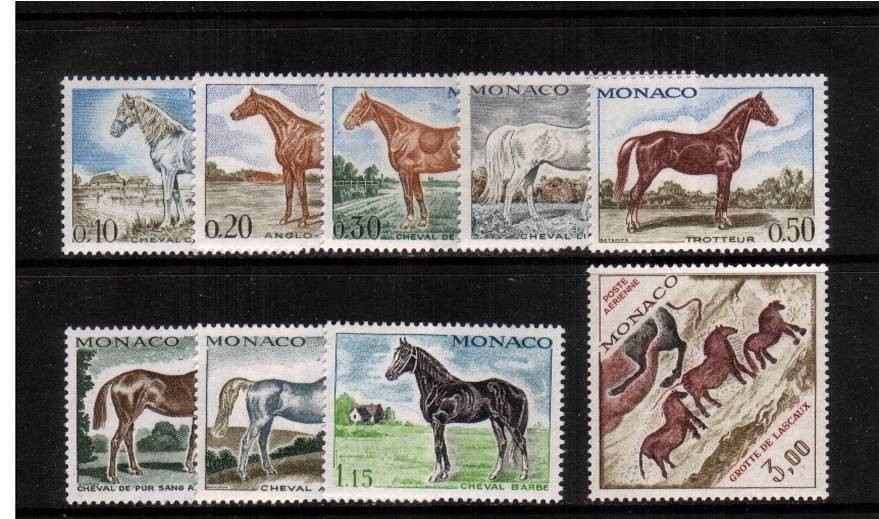 Horses<br/>
Set of nine superb unmounted mint. SG Cat 26