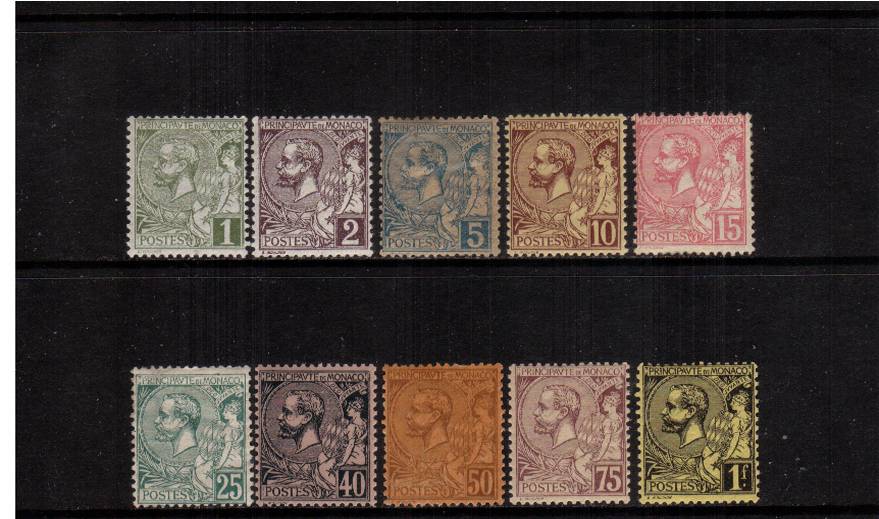 The Prince Albert set to the 1F Black on Yellow<br/>
An unmounted mint set of eight with the exception on the 5c (mounted) and 15c (no gum)<br/>SG Cat 900+