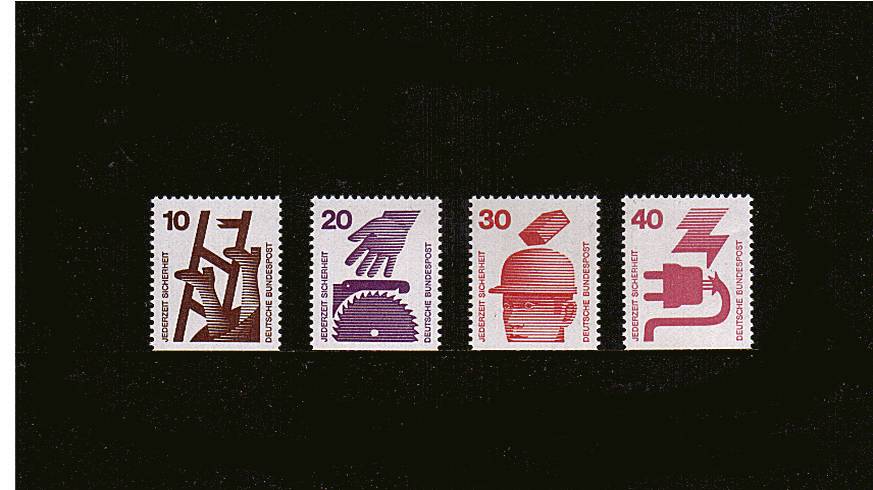 Accident Prevention<br/>
Complete set of four showing ''Perforated on three sides'' - Imperf at bottom<br/>from booklets superb unmounted mint.<br/>SG Cat  15.50
