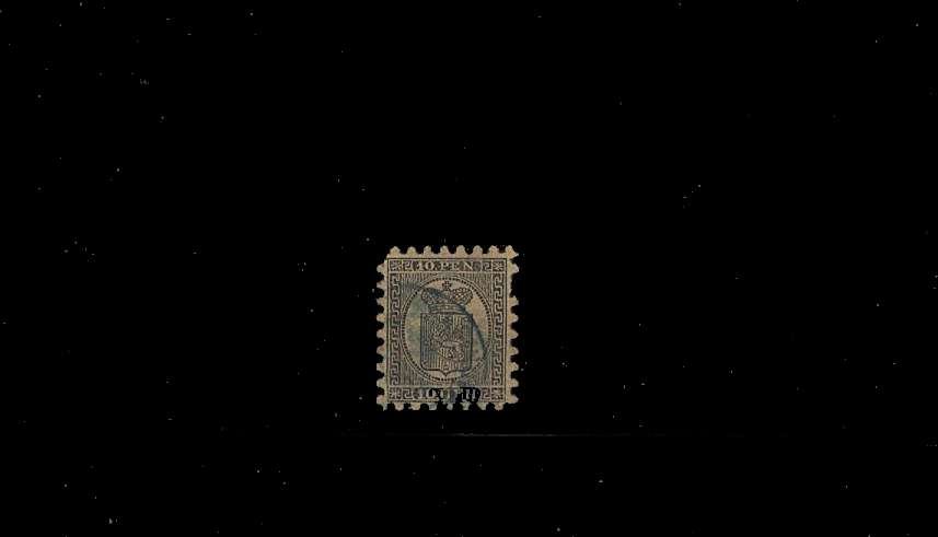 10p Black on Buff - Wove Paper<br/>
A good fine used stamp with short perforations.<br/>SG Cat 700
<br/><b>QBQ</b>