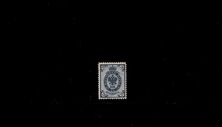 20p Blue - Russian Type - Perforation 14x14<br/>
A fine good mounted mint stamp.<br/>SG Cat 60
<br/><b>QBQ</b>