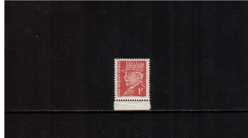 1F Scarlet - the British Forgery produced in London by Waterlow with no gum as produced.