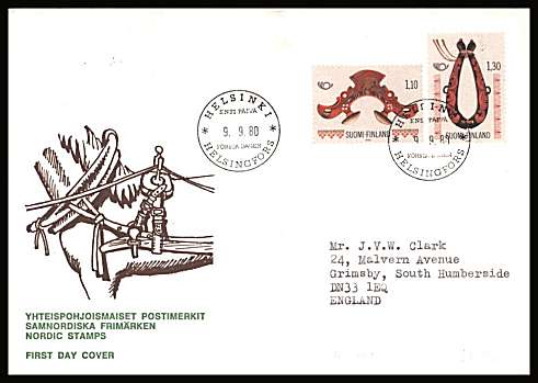 Nordic Countries Postal Co-operation set of two
<br/>on an illustrated First Day Cover with special cancel<br/><br/>


Note: The MICHEL catalogue prices a FDC at x3.5 times the used set price