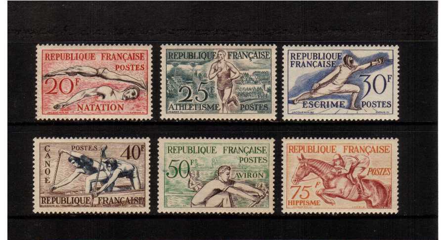 Sports set of six superb unmounted mint but with toned gum SG Cat �65
