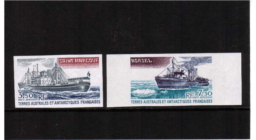 Antarctic Supply Ships set of two IMPERFORATE PLATE PROOFS superb unmounted mint