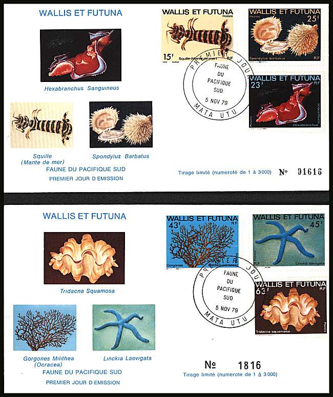 South Pacific Fauna set of six on two illustrated First Day Covers.<br/>
Note no premium has been applied because its a FDC - Item is priced on the used value only.