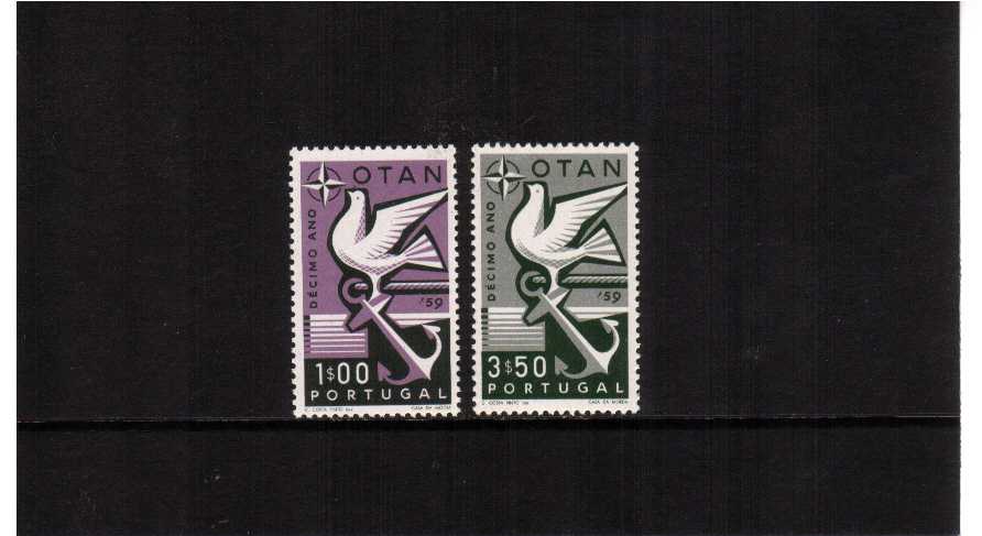 10th anniversary of NATO set of two superb unmounted mint