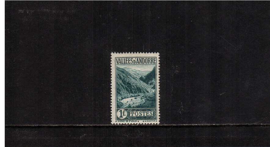 1F Deep Bluish Green superb very lightly mounted mint single.