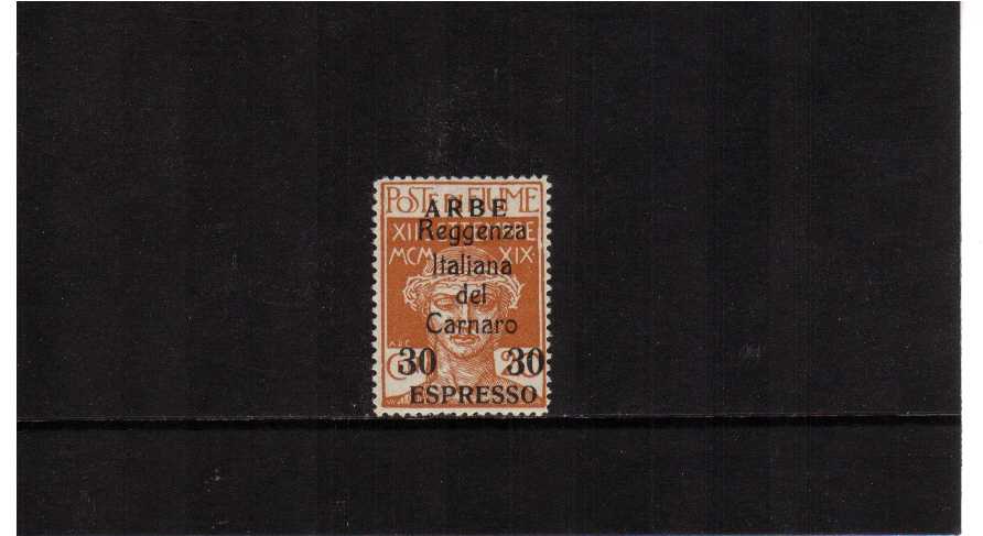30c on 20c Bistre EXPRESSO overprint mounted mint SG Cat �42 seldom seen