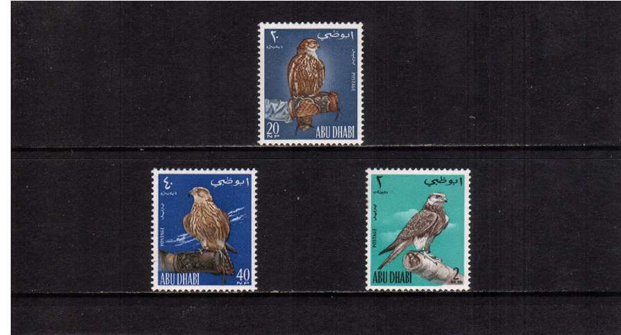 Birds - Falcons set of three superb unmounted mint