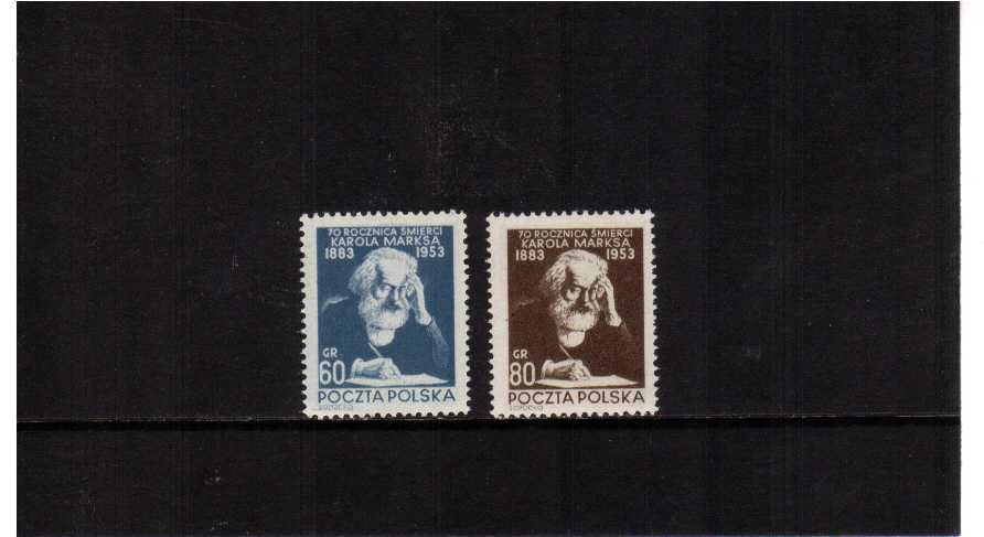 Death Anniversary of Karl Marx set of two superb unmounted mint