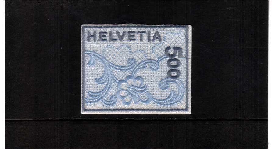 the famous St Gallen embroidery self adhesive stamp in presentation folder