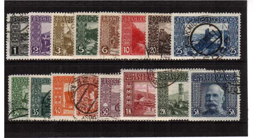 a basic set of the 1906 definitive set of sixteen values superb fine used possibly containing some of the better perf varieties but not checked for