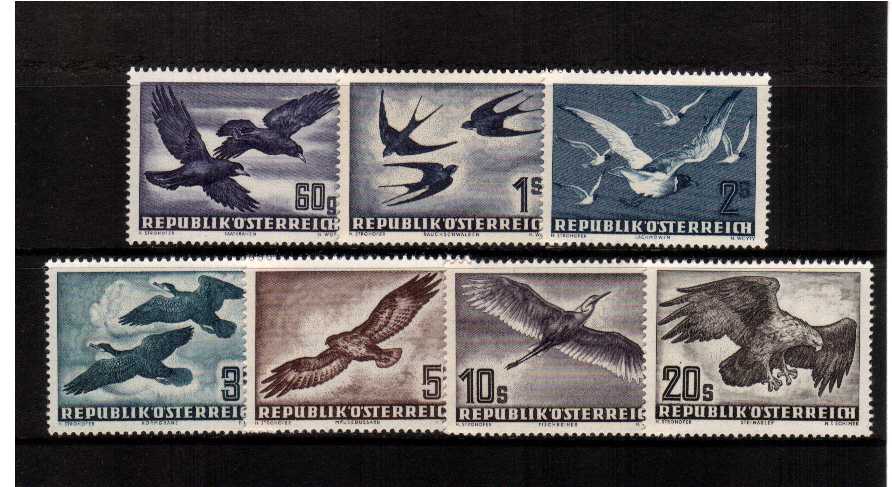 The classic Austria BIRDS set of seven in superb unmounted mint condition.<br/>SG Catatalogue  475