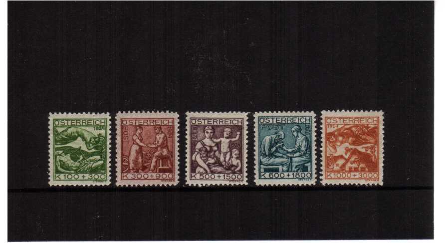 Artist's Charity Fund set of five lightly mounted mint