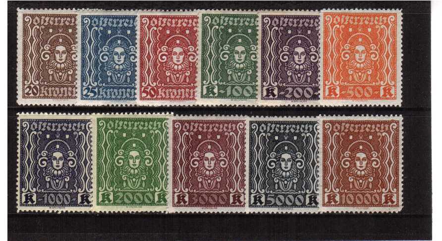 definitive set of eleven lightly mounted mint