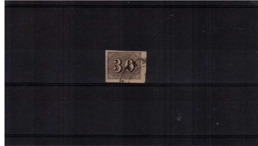 30r Black on Yellowish paper. Fine used with four good margins. SG Cat �3.25