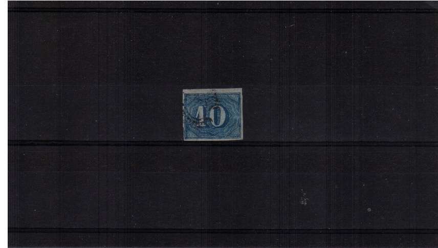 10r Pale Blue on Greyish paper. A good fine used four margined stamp.