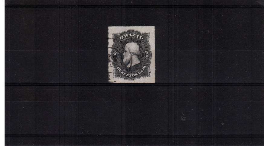 200r Black - Rouletted. A stunning stamp with a crisp 