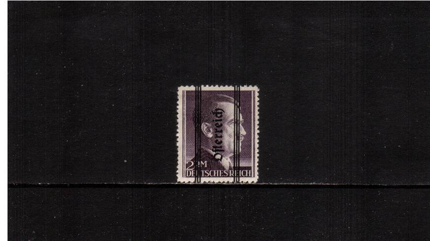 2RM Violet overprinted ''Osterreich'' - 18mm - Perforation 12<br/>A good lightly mounted mint single.