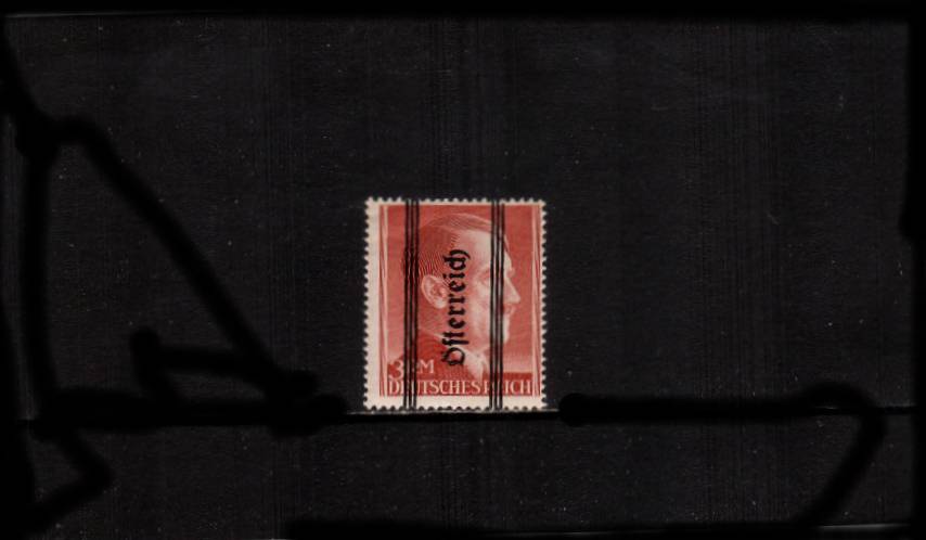 3RM Brown-Red overprinted ''Osterreich'' - 18mm - Perforation 14<br/>A good lightly mounted mint single.