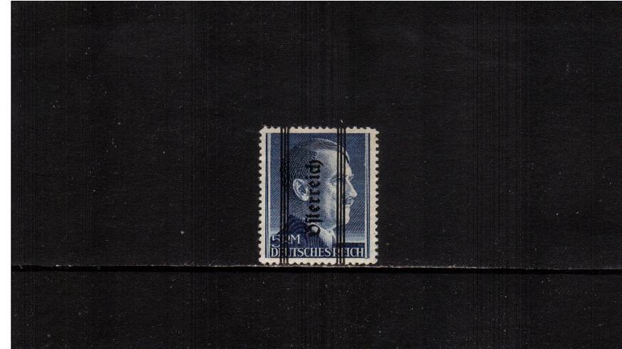 5RM Ultramarine overprinted ''Osterreich'' - 18mm - Perforation 12<br/>A good lightly mounted mint single. SG Cat 650
