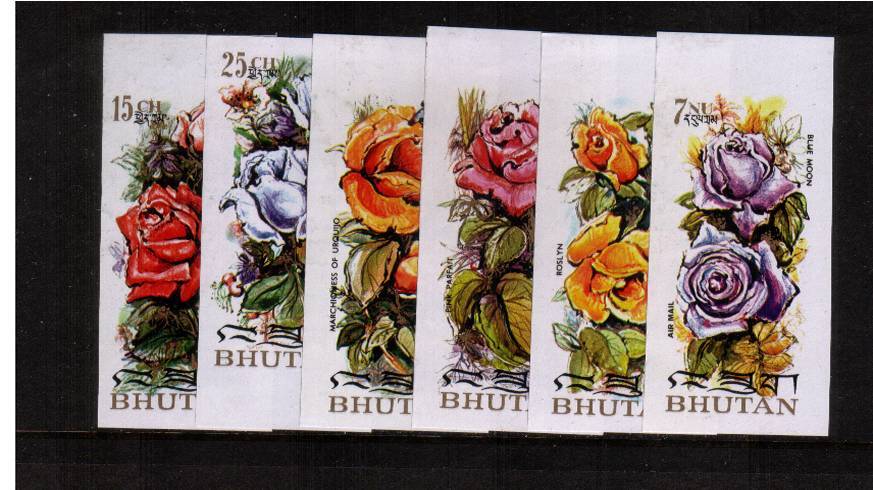 Roses set of six superb unmounted mint IMPERFORATE set of six.<br/>NOTE not listed in SG but listed in MICHEL 



