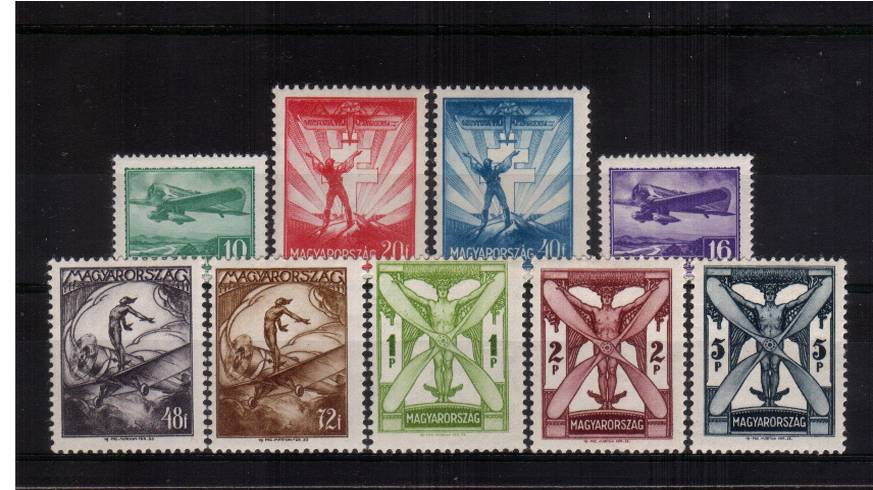 The 1933 AIR set of nine.<br/>
A fine ''first hinge'' mark lightly mounted mint set of nine.<br/>
SG Cat 425.00