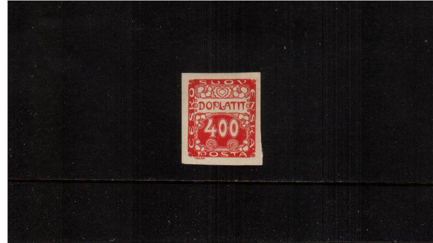 400h Bright Carmine POSTAGE DUE<br/>
A good mounted mint single<br/>
SG Cat 26.00