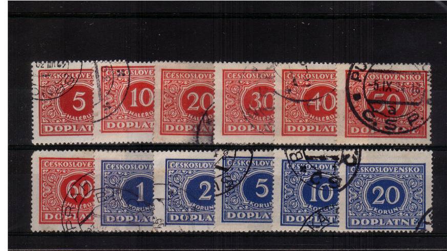 The POSTAGE DUE set of twelve fine used.