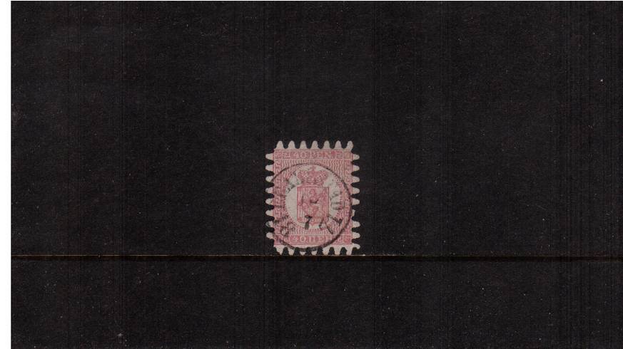 40p Rose on Pale Rose - Peforation type II<br/>
A superb fine used single with only one tooth missing ar right. SG Cat �0

<br/><b>QUQ</b>
