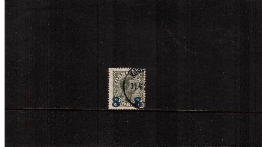 8or on 12or Olive-Slate - Type B - thus measuring 17x22mm<br/>
A superb fine used stamp.