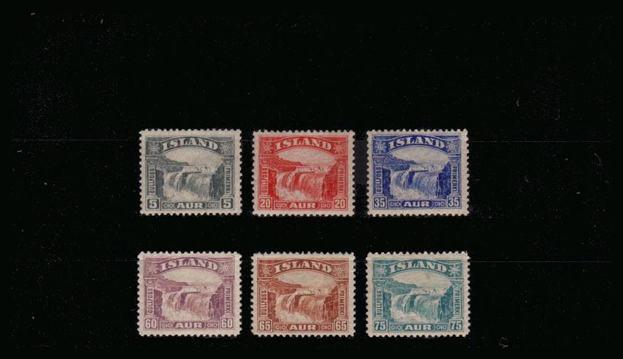 The Gullfoss Waterfall set of six<br/>
Fine lightly mounted mint. SG Cat 160