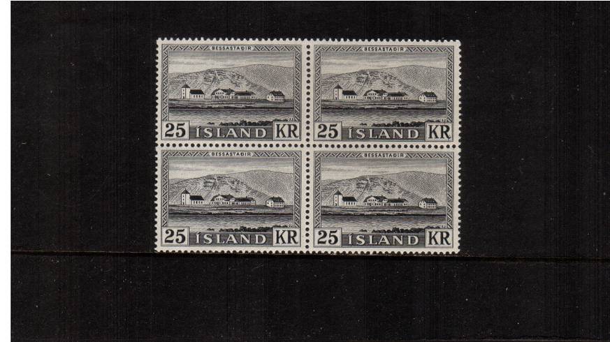 Presidential Residence - Bessastadir<br/>
A superb unmounted mint block of four. SG Cat 108