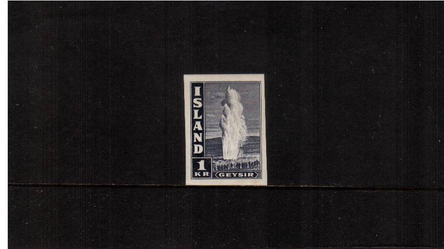 1K Indigo Great Geyser<br/>
A superb unmounted mint IMPERFORATE plate proof single. Unrecorded.