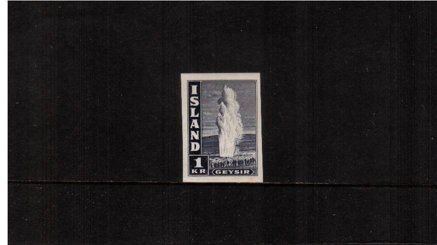 1K Indigo Great Geyser<br/>
A superb unmounted mint IMPERFORATE plate proof single. Unrecorded.