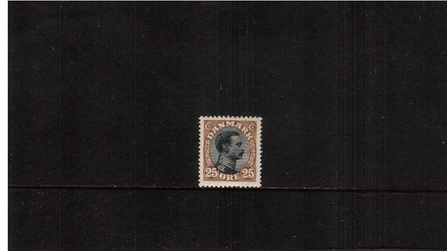 25or Black and Brown - King Christian X<br/>
A superb unmounted mint single.