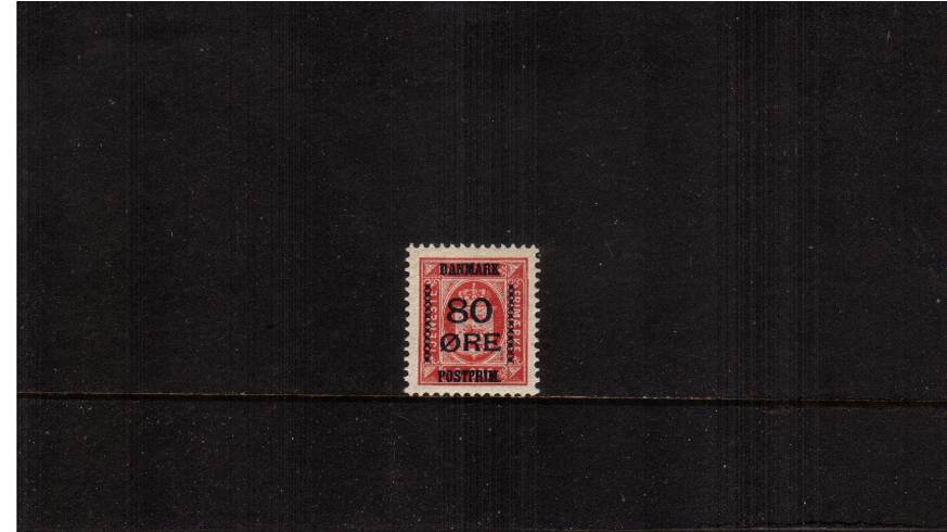 80or on 8or Rose-Carmine surcharged single<A superb unmounted mint single.