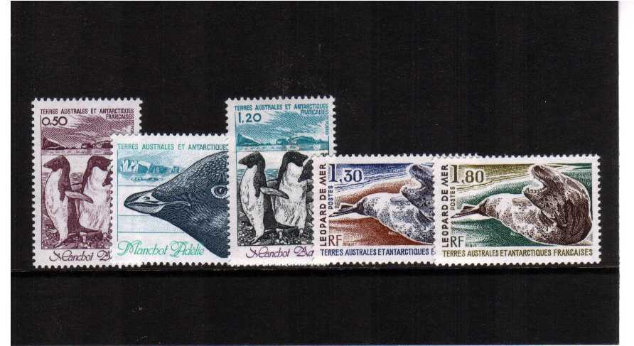 Antarctic Fauna set of five superb unmounted mint