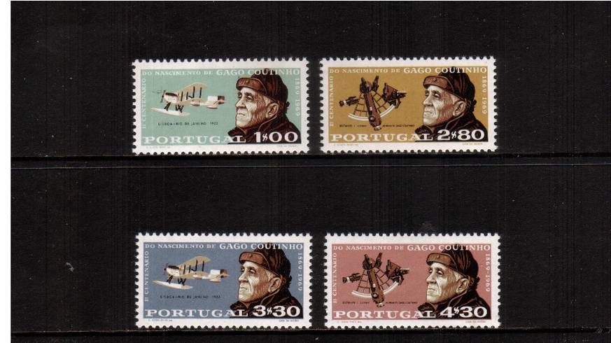 Centenary of Gago Coutinho - Aviator -Aircraft<br/>A superb unmounted mint set of four. SG Cat 16