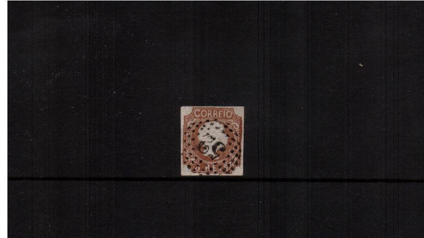 5r Bistre-Brown<br/>
A superb fine used single with four large cut square margins. SG Cat �0