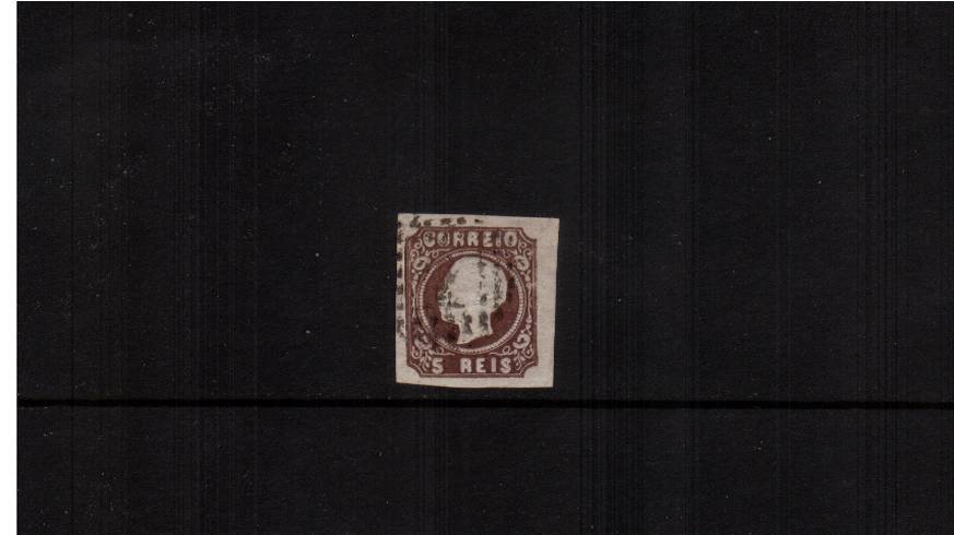 5r Brown - Type I<br/>
A superb fine used single with four large margins. SG Cat �