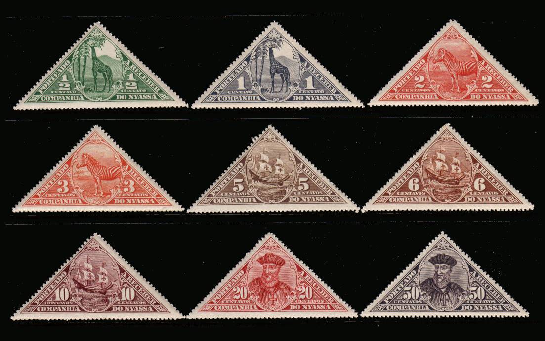 POSTAGE DUES<br/>
A superb unmounted mint set of nine triangular stamps. Superbly engraved!