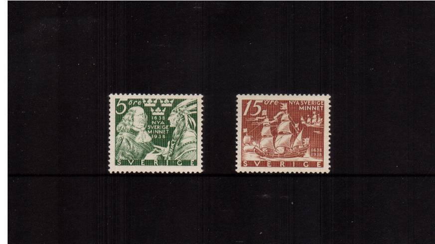 300th Anniversary of Founding of New Sweden USA<br/>
Perforation 12 x 12. A superb unmounted mint set of two.
<br/><b>QAQ</b>