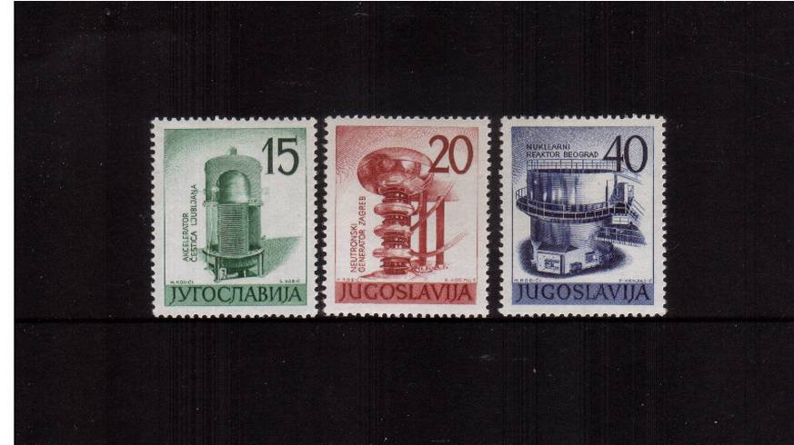 Nuclear Energy Exhibition - Belgrade<br/>
A superb unmounted mint set of three. SG Cat 31
<br/><b>QAQ</b>