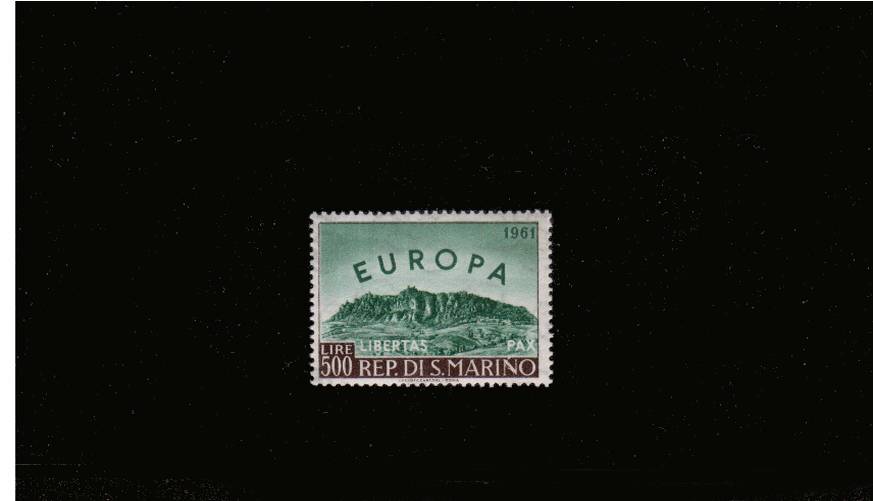 EUROPA 500L Blue-Green and Brown<br/>A superb unmounted mint single
<br/>SG Cat 55